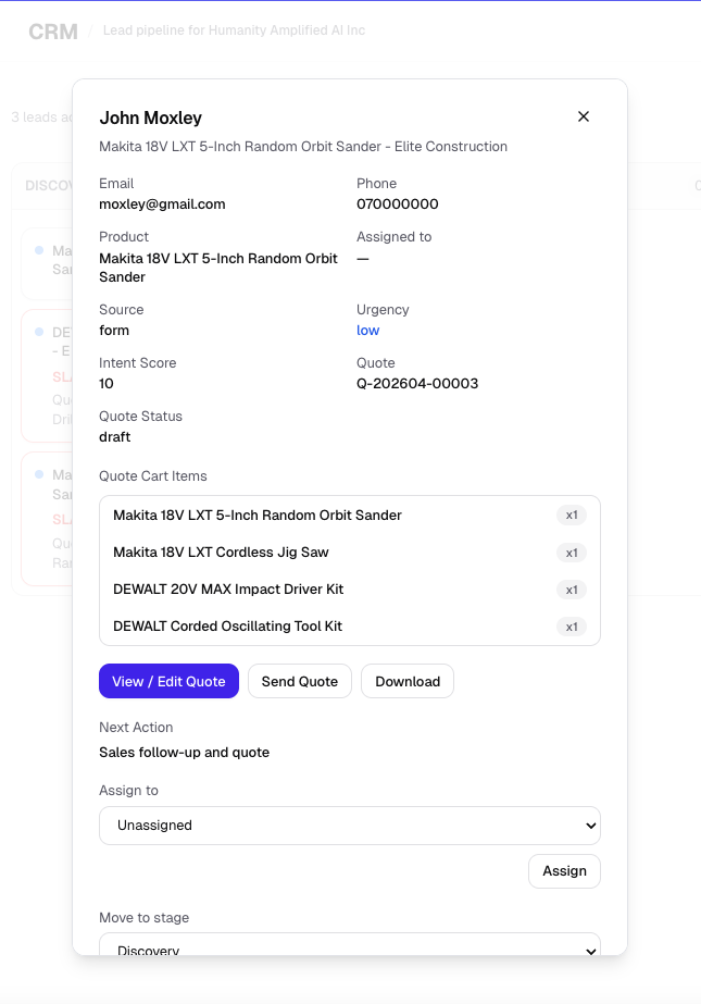 CataGo deal and quote review modal